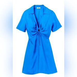 Sandro Paris Pompeii keyhole dress in deep cobalt blue size 38